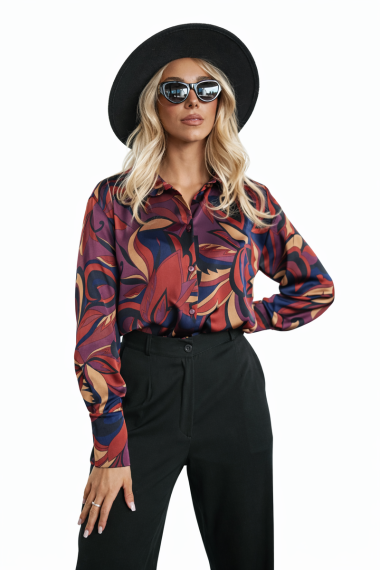 Elegancka koszula damska wiskoza 100% z nadrukiem premium